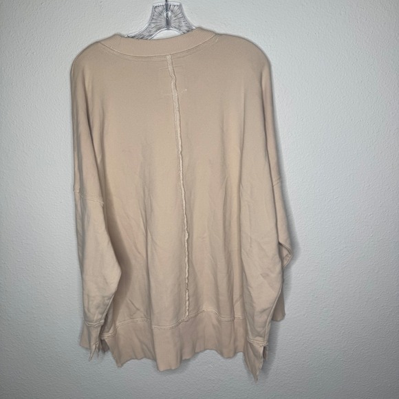 Aerie Sweatshirt Oversized Crewneck Tan Beige Womens S - Picture 2 of 10